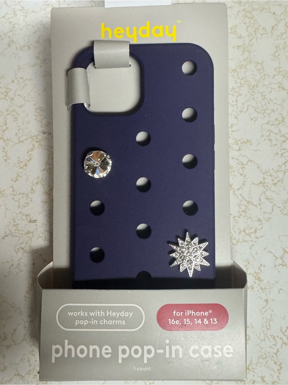heyday IPhone 16e,15,14,13 silicone Removable pop-in Charm Case